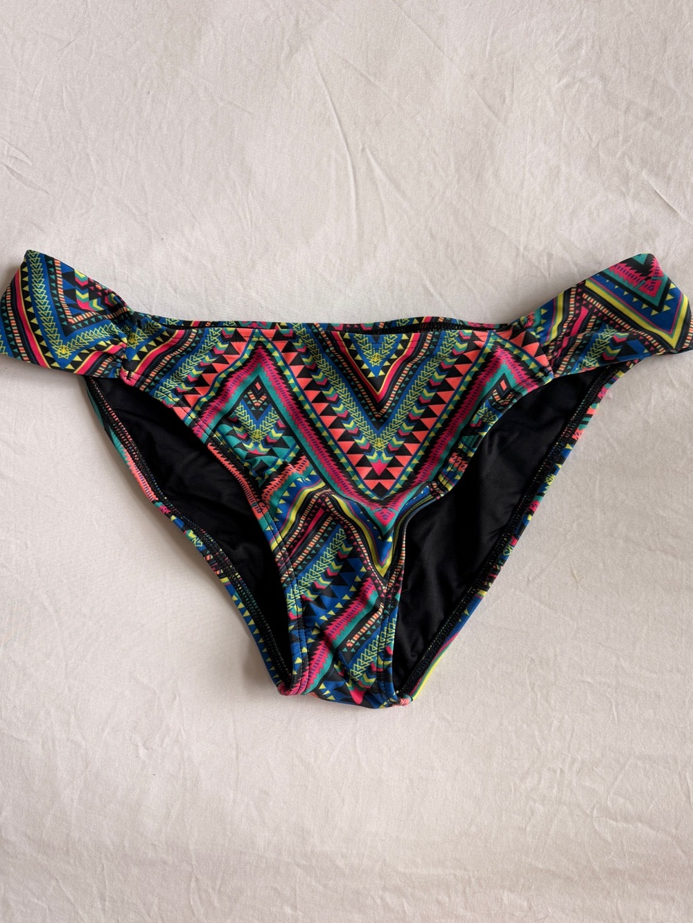 l*space Multicolor Tribal Print Bikini Bottom in Pink, Blue, Green & Yellow